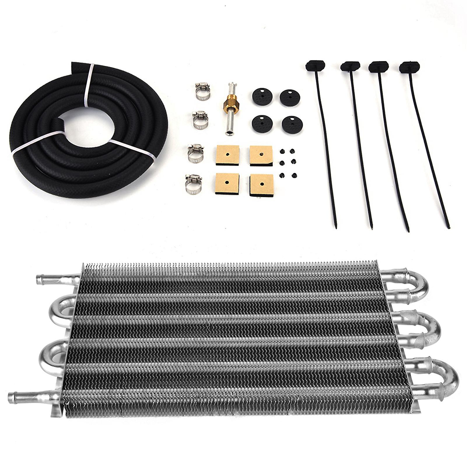 Car 6 Row Remote Transmission Oil Cooler Kit Auto Manual Radiator Converter