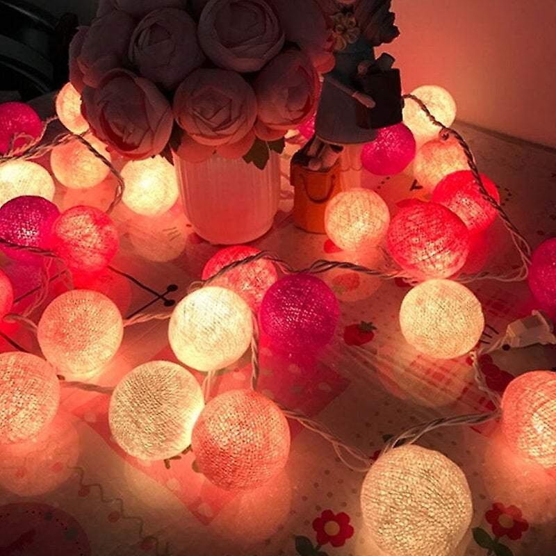 Indoor String Lights 3M 20Led Battery Powered Cotton Ball