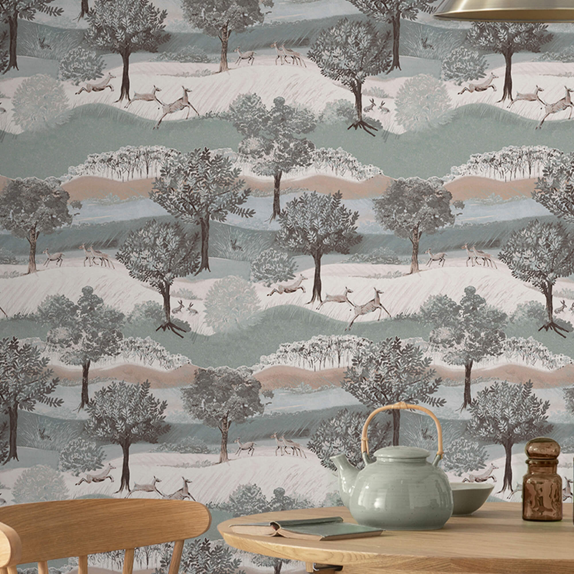 Laura Ashley Hartingdon Jade Green Wallpaper