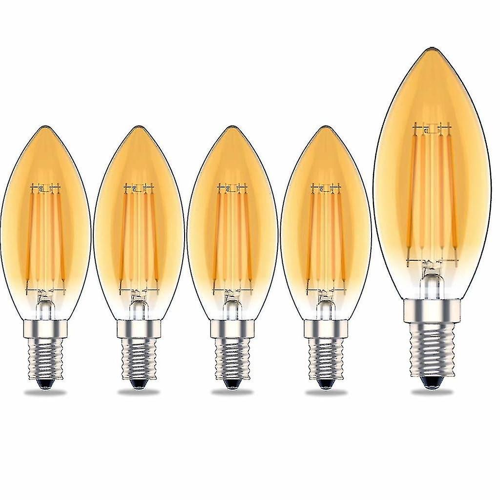 E14 Variable Intensity Candle Light Bulb， 4w Incandescent Equivalence 40w， Warm White (2700k)， 5pcs