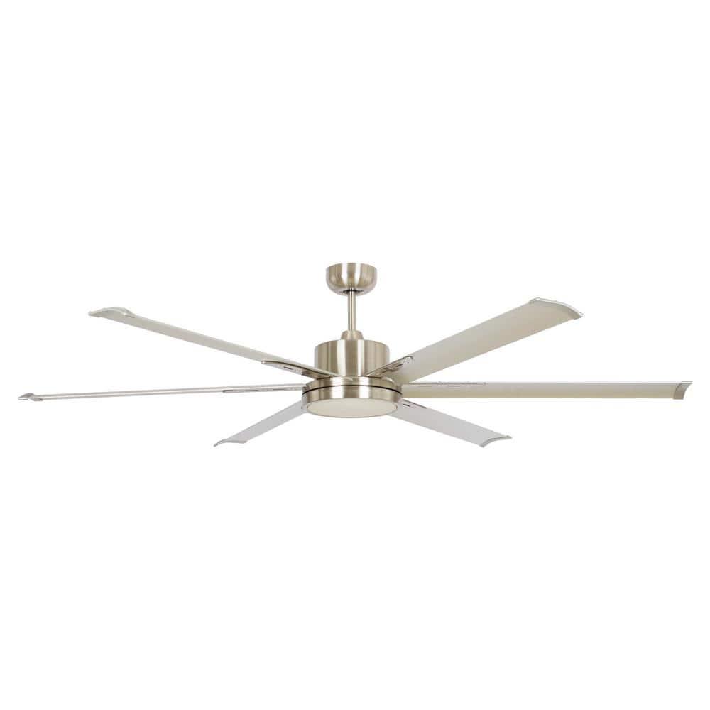 Parrot Uncle Balachandran 65 in Integrated LED Brushed Nickel Ceiling Fan with Light and Remote Control