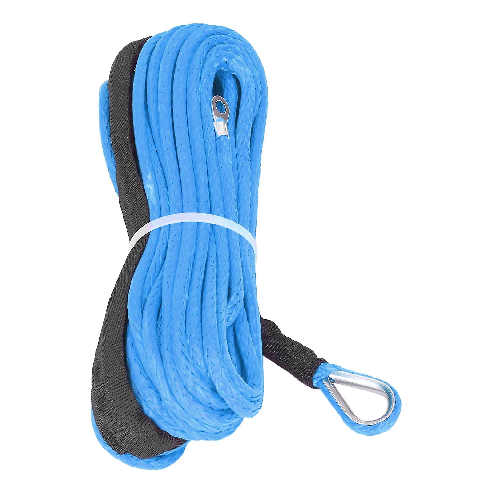 Winch Cable 4.8mmx15m Synthetic Fiber 5500lbs Breaking Strength Waterproof For Atv Utv Trailerblue