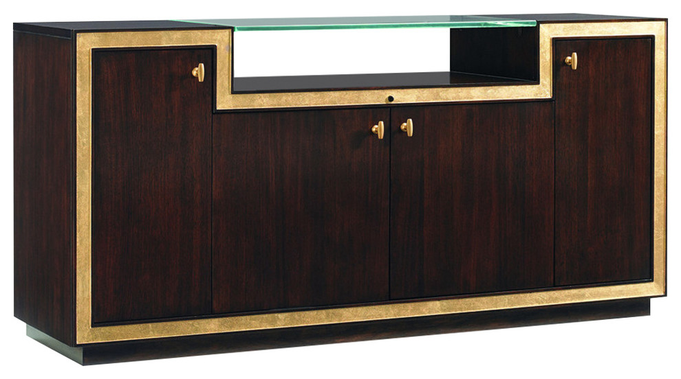 Emma Mason Signature Greengriffin Palisades Media Console in Brushed Brass   Contemporary   Entertainment Centers And Tv Stands   by Emma Mason  Houzz