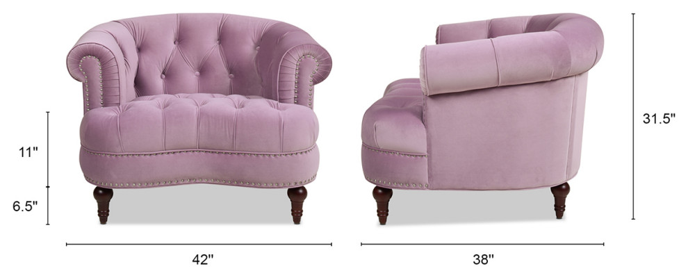 La Rosa 42 quotChesterfield Tufted Accent Chair   Eclectic   Armchairs And Accent Chairs   by Jennifer Taylor Home  Houzz