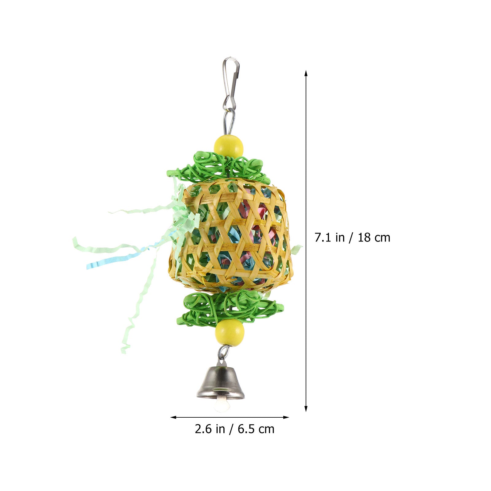 Bird Swing Toys Hanging Chewing Rattan Toys For Conures Parrots with Bell