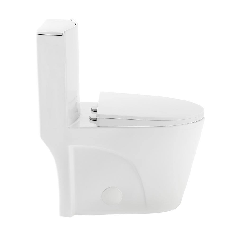 Swiss Madison St. Tropez 1-piece 1.28 GPF Single Flush Elongated Toilet in Glossy White Seat Included SM-1T252