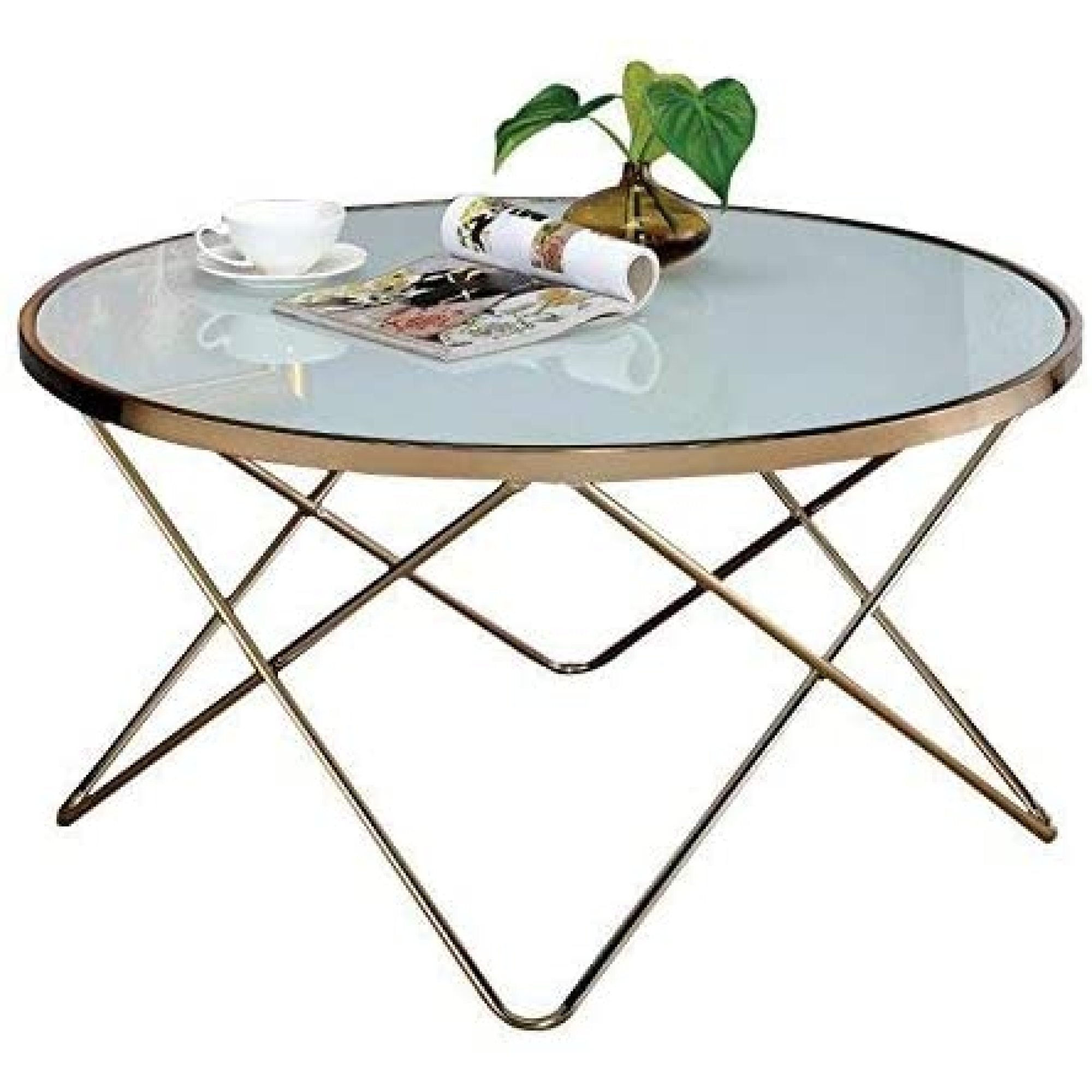 ACME Furniture Valora Coffee Table in Champagne & Frosted Glass