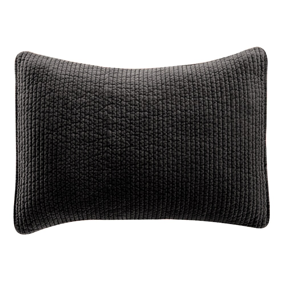 HiEnd Accents Stonewashed Cotton Velvet Quilted Pillow Sham