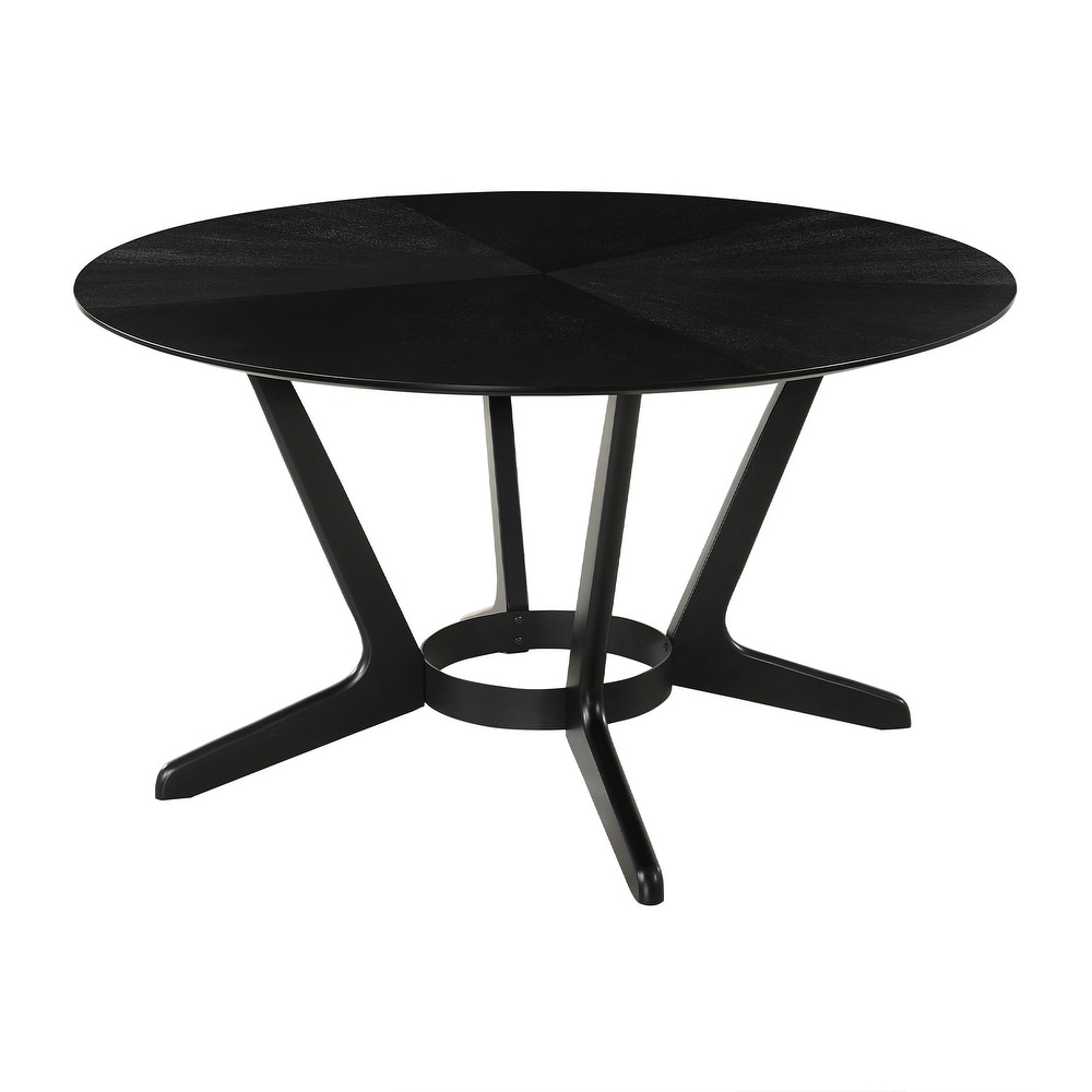 Santana Mid Century Modern Round Wood Dining Table