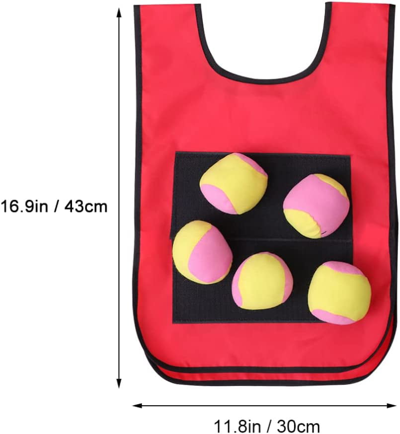 Dodgeball Sticky Vest 2 Set with 10Pcs Random Soft Balls, Summer Outdoor Games for Kids - Outside Yard Camping Backyard Activities