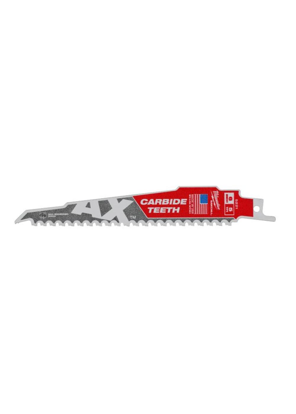 MW The Ax with Carbide Teeth SAWZALLBlade 6 in. 5T 48-00-5221 from MW