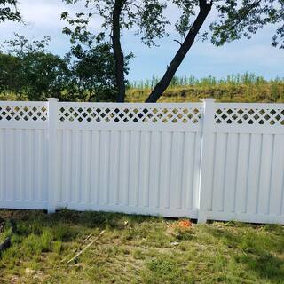 Weatherables Clearwater 6 ft. H x 8 ft. W White Vinyl Privacy Fence Panel Kit PWPR-PANELLAT-6X8