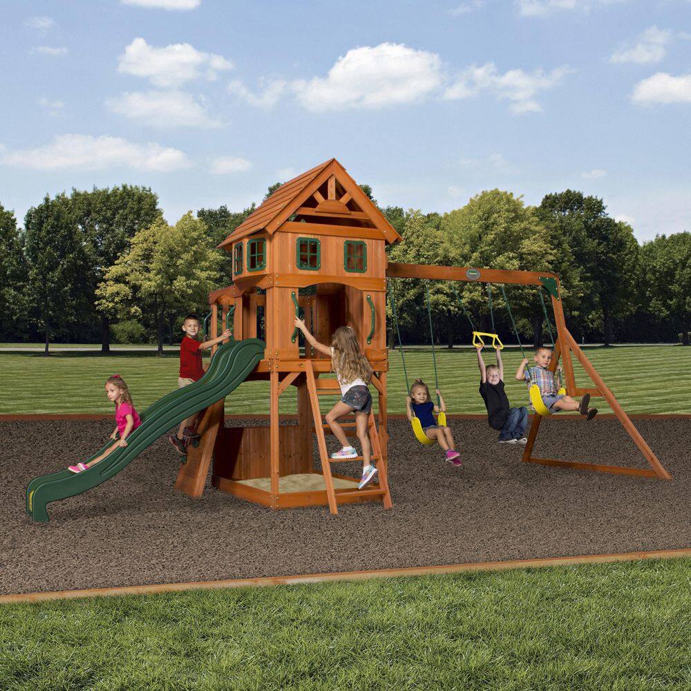 Backyard Discovery Atlantis All Cedar Wooden Swing Set 1608016BCOM