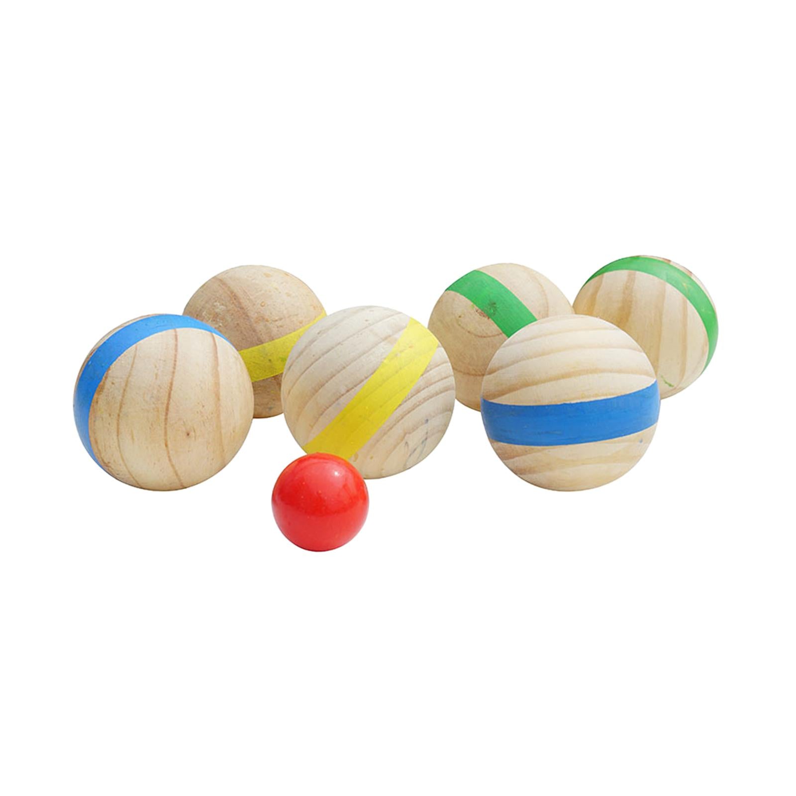 7Pcs Bocce Balls set sports Playground Balls Playground Equipment Grass Accessories wooden games Funny Outdoor Balls for Yard Lawn Adults Kids