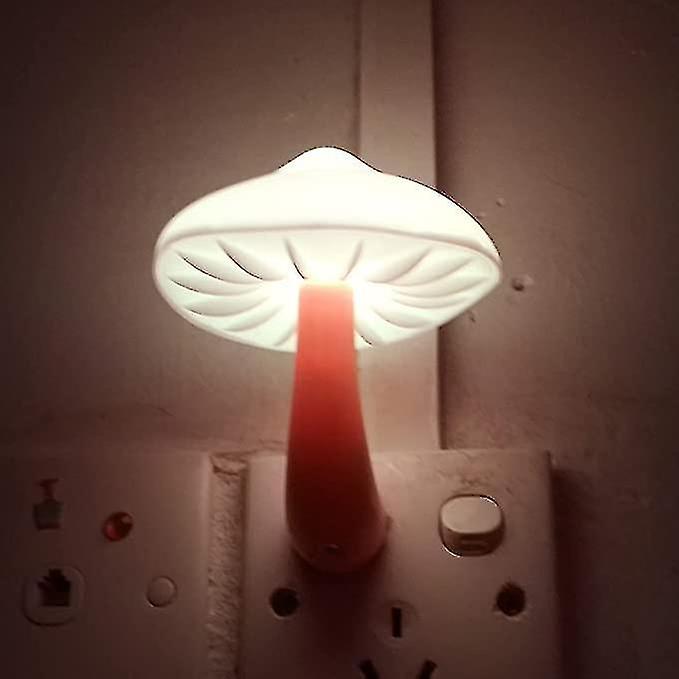 2-pack Light Control Mushroom Decorative Night Light Plug-in Light Sensor Bedside Lamp Led Light Bir