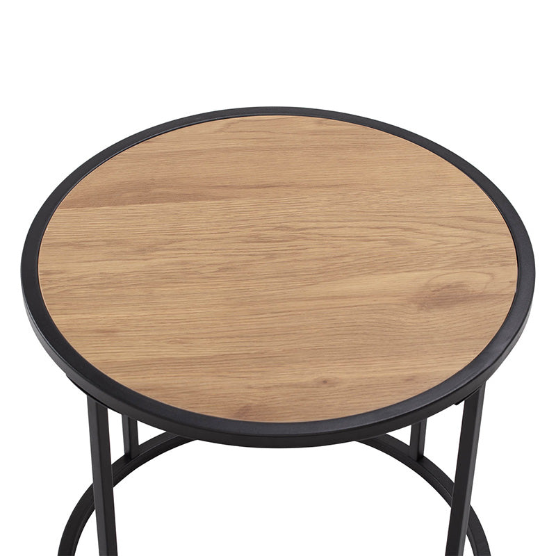 BRADFORD Side Table 45cm - Natural & Black