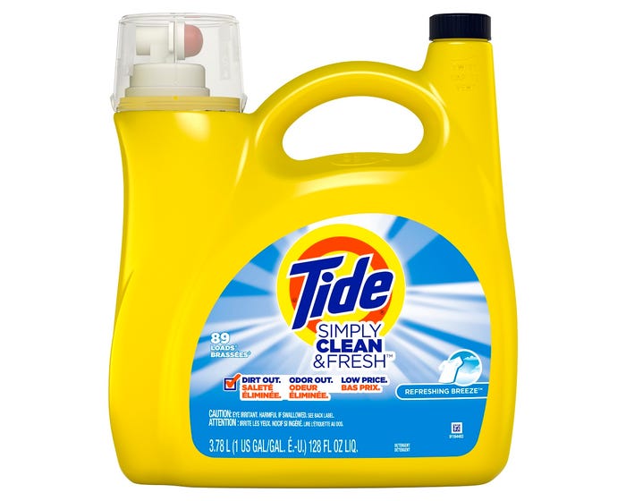 Tide Simply Liquid Clean  Fresh  HEC Refreshing Breeze， 128 oz. - 89LD