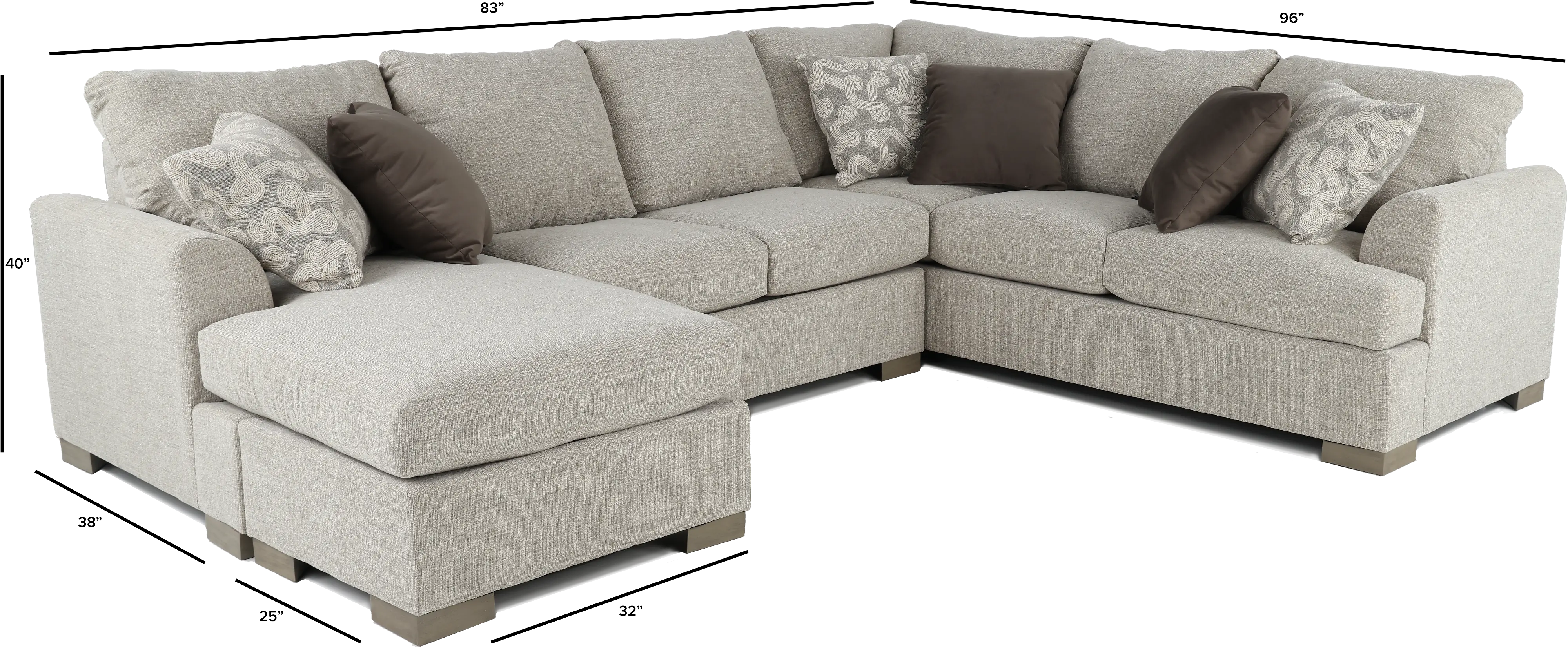 Villanova Oatmeal Taupe 2 Piece Sectional