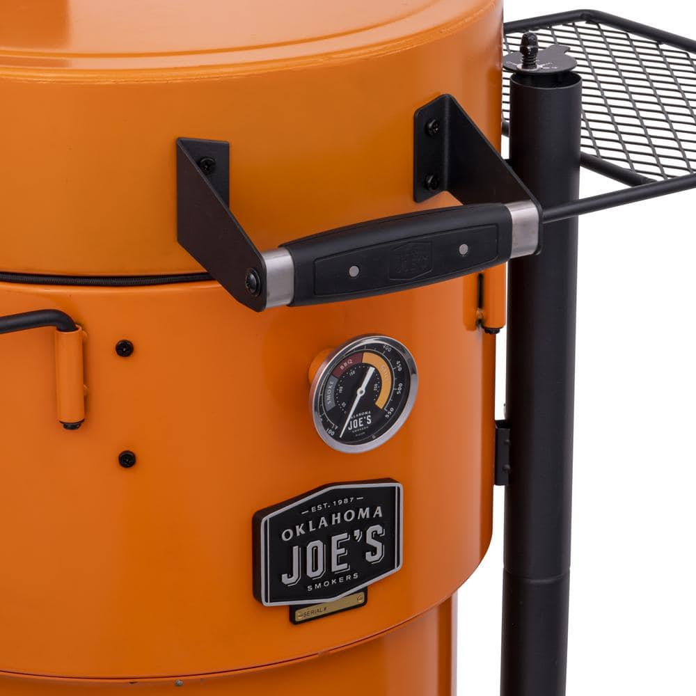 OKLAHOMA JOE'S Bronco 284 sq. in. Drum Charcoal Smoker and Grill in Orange with Cover 22202159