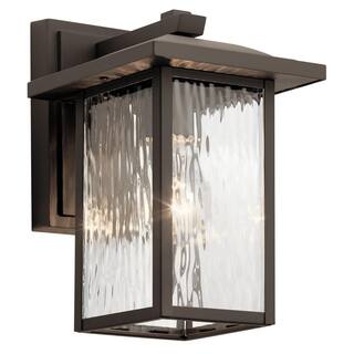 KICHLER Capanna 10.25 in. 1-Light Olde Bronze Outdoor Hardwired Wall Lantern Sconce with No Bulbs Included (1-Pack) 49924OZ