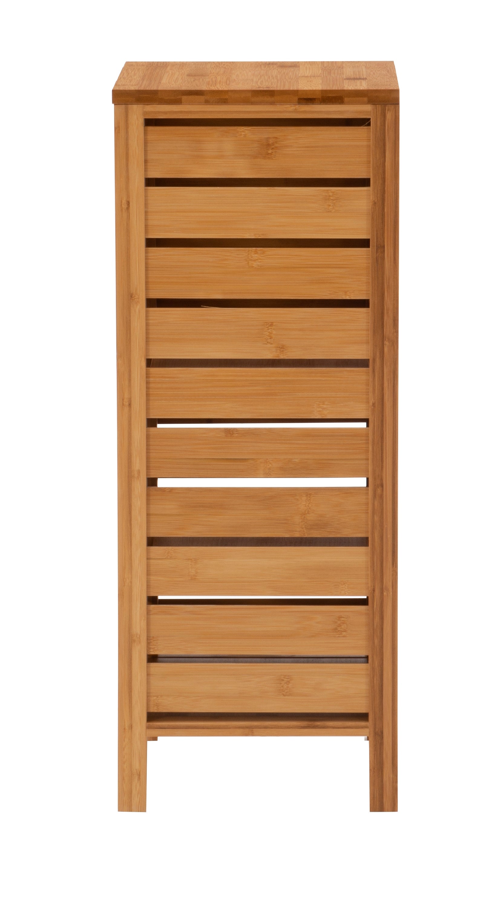 Linon Harding 3-Shelf Single Door Floor Cabinet, Natural Bamboo Finish