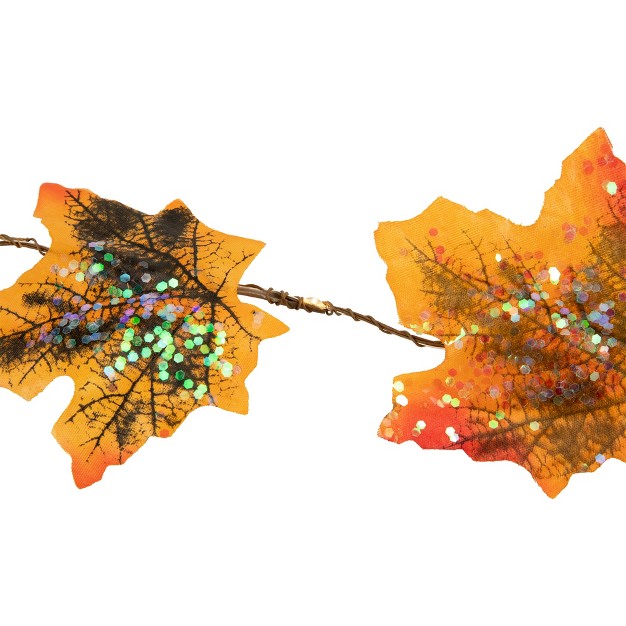 Northlight 10 count Led Fall Harvest Maple Leaves Micro Fairy Light Set 4ft Brown Wire