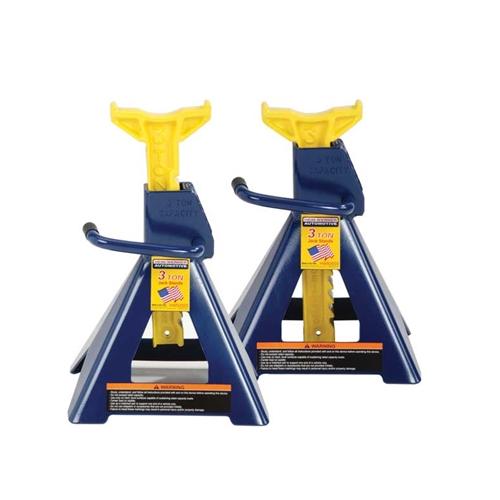 Hein-Werner HW93503 Blue/Yellow Jack Stand  3 Ton Capacity