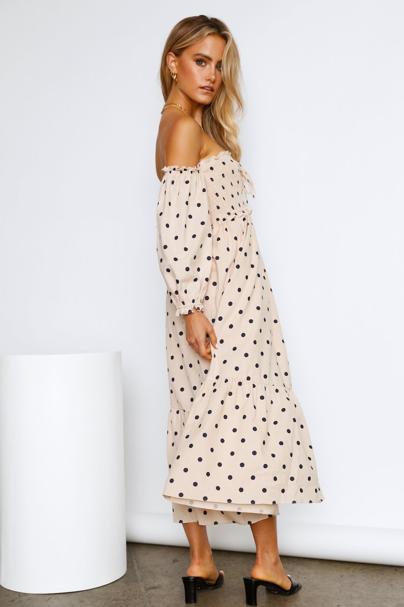 Kiss Me At Sunset Midi Dress Beige