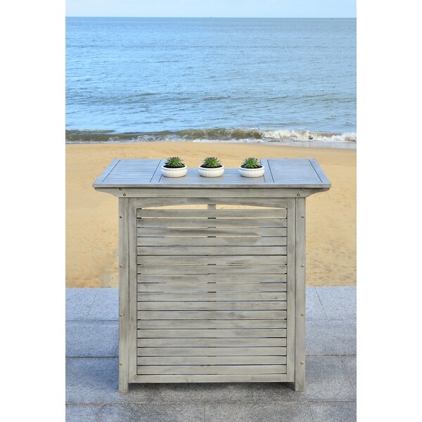 SAFAVIEH Monterey Grey Wash Acacia Bar Table