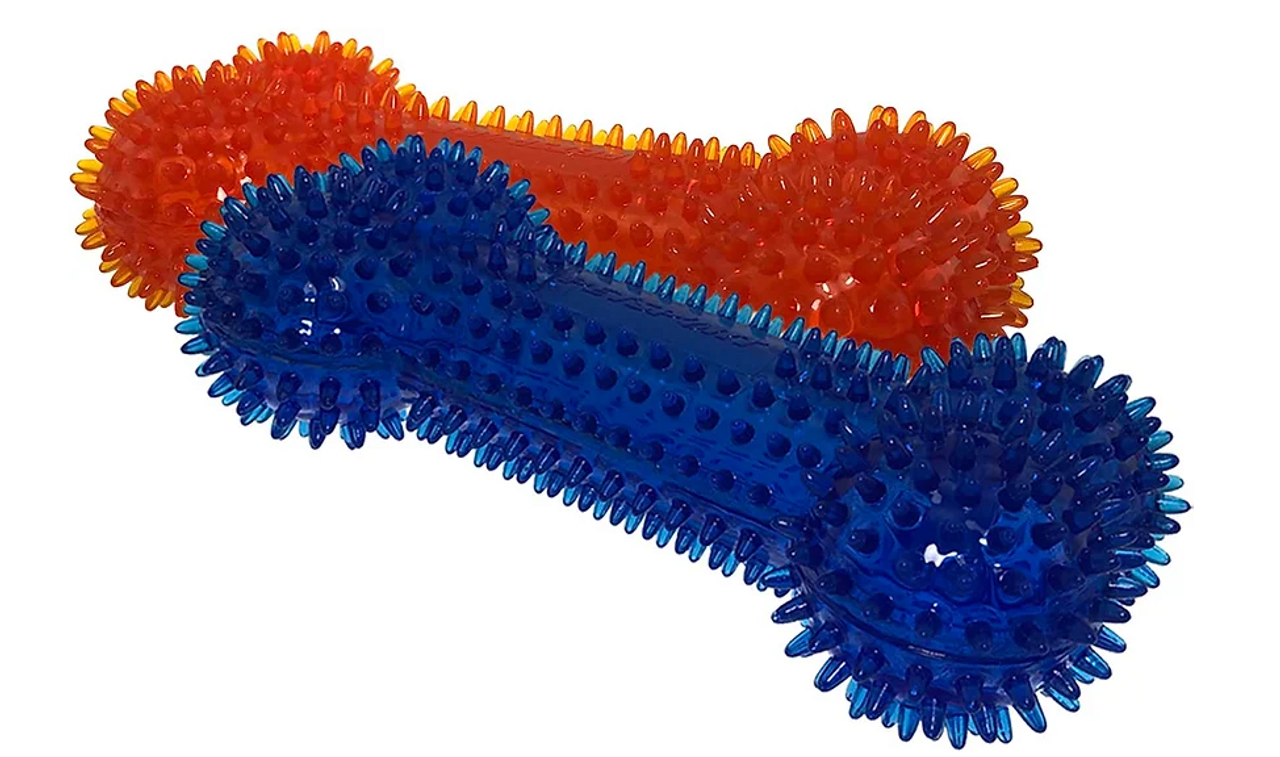 PetSport Tiny Tots Gorilla Spiky Bone Dog Toy， Assorted