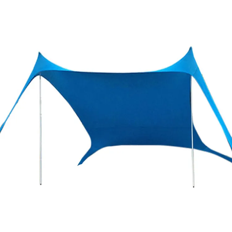 Family Beach Tent Sunshade Canopy Pop Up Sun Shelter 4 Pole with Carry Bag for Beach