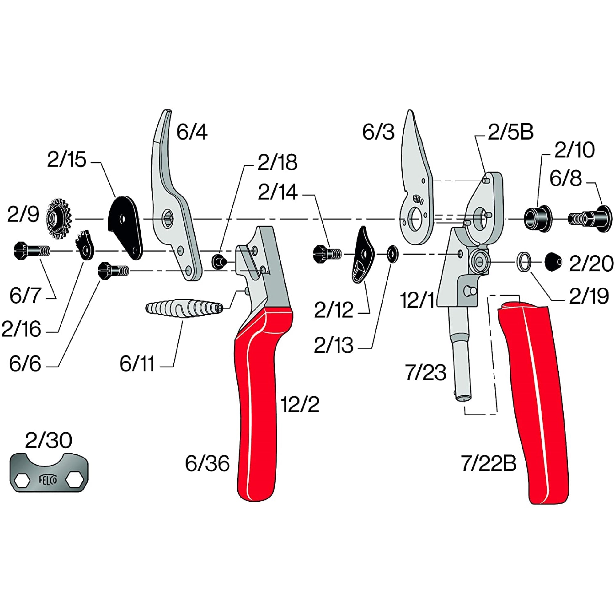 Felco Pruning Shears (F 12) - High Performance Swiss Made One-Hand Garden Pruner with Steel Blade