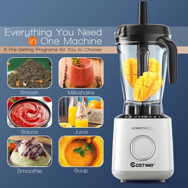 1500W Countertop Smoothies Blender with 10 Speed and 6 Pre-Setting Programs - 7.5