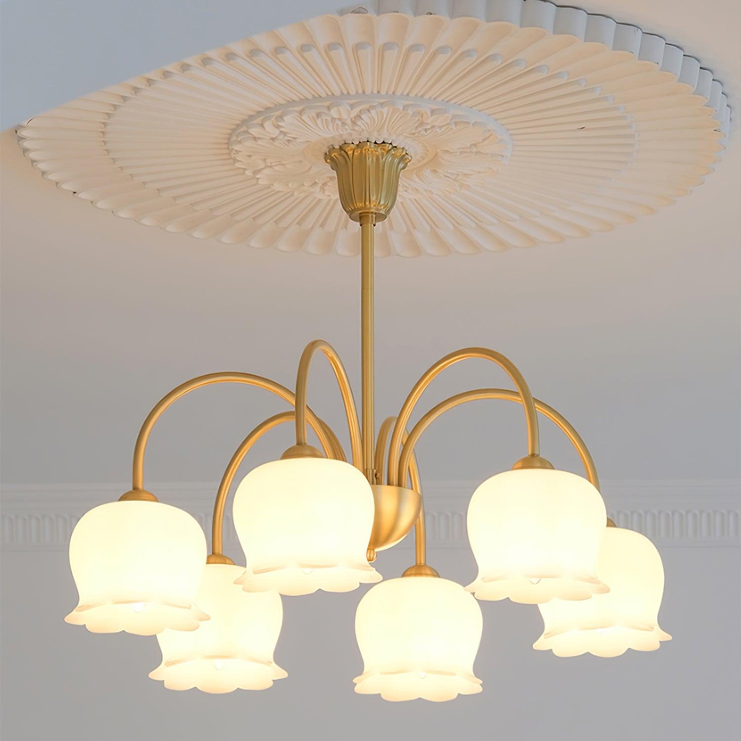 Orchids Brass Chandelier