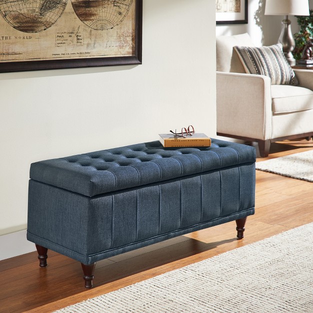 Hartley Tufted Storage Bench Heathered Weave Inspire Q