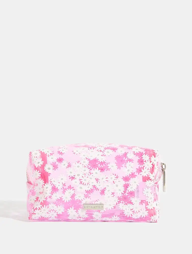 Pink Daisy Makeup Bag