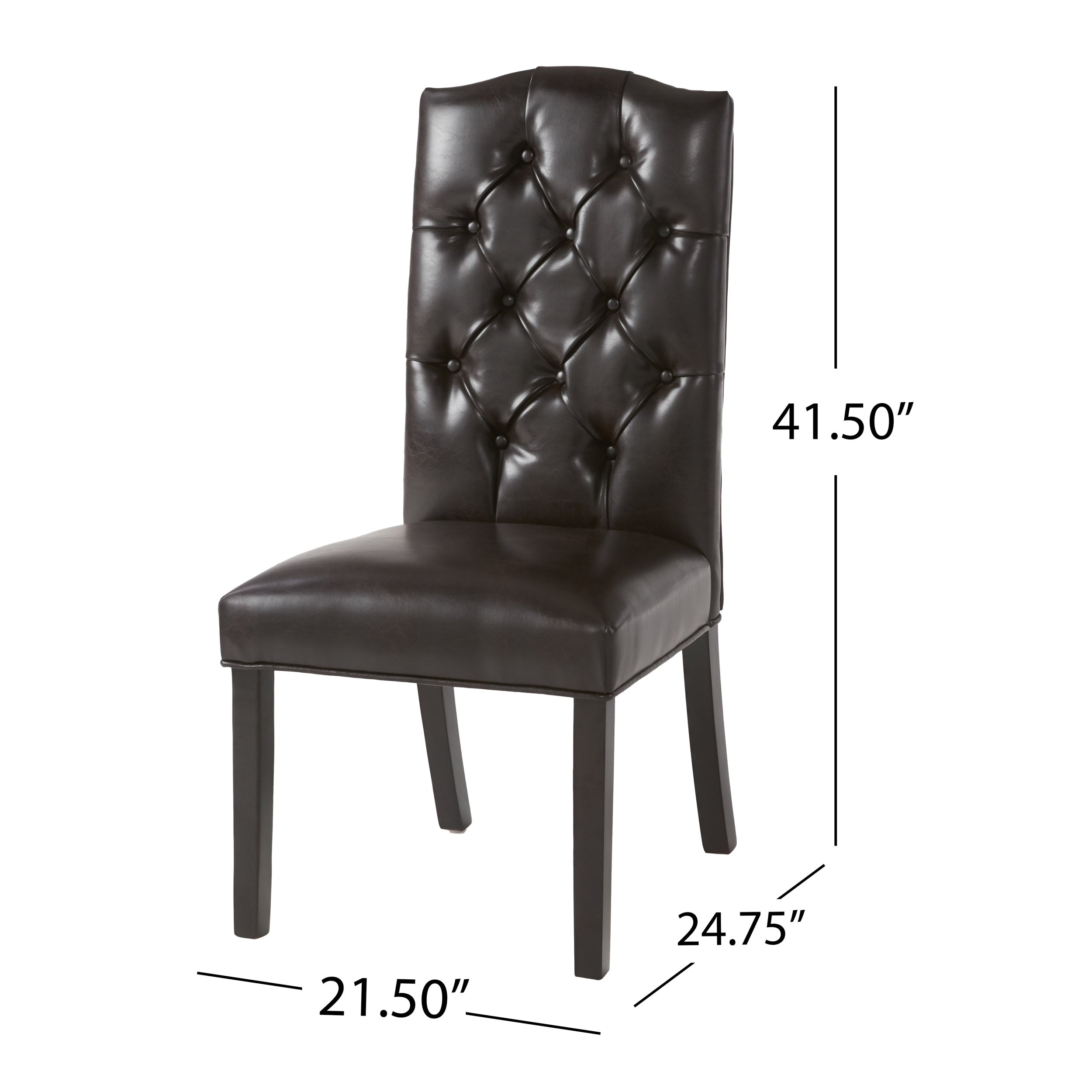 Clark Brown Leather Dining Chair (Set of 2)