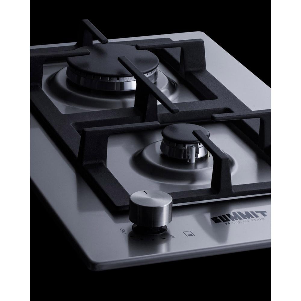 Summit Appliance 12 in Gas Cooktop in Stainless Steel with 2Burners