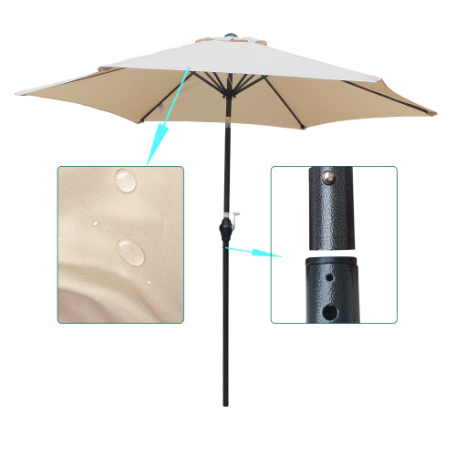 9ft Patio Umbrella Outdoor Portable Table Market Umbrella with Push Button Tilt/Crank Waterproof UV-proof