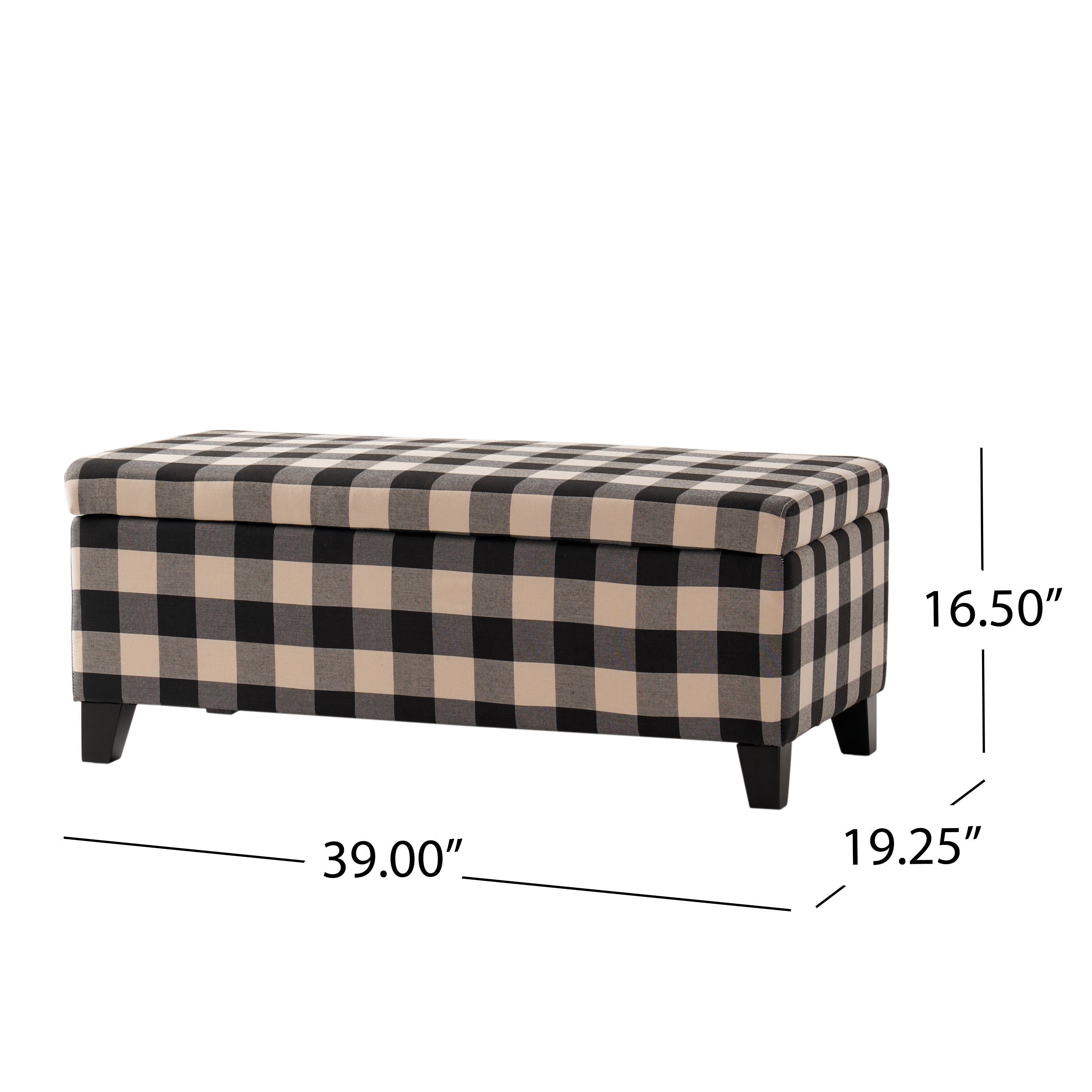 Brianna Rectangle Fabric Storage Ottoman Bench