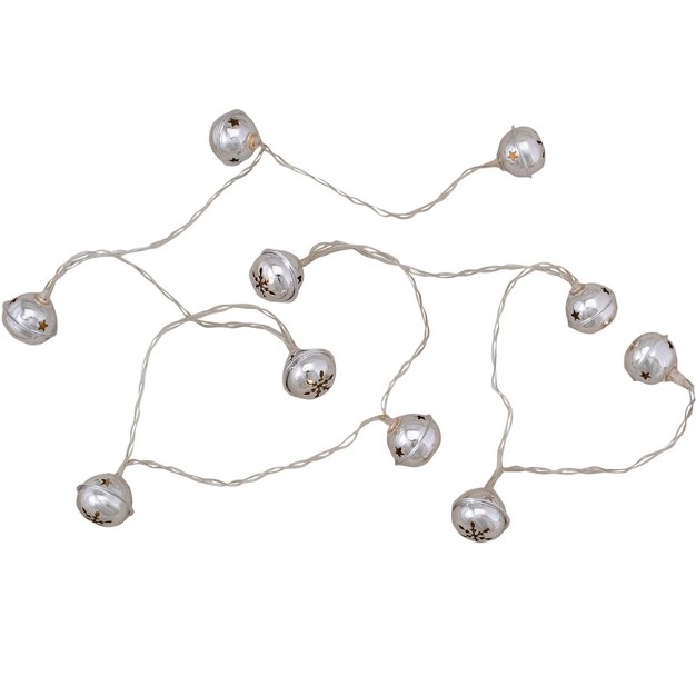 Northlight 10 count Led Silver Christmas Bells Fairy Lights 5 5ft Copper Wire