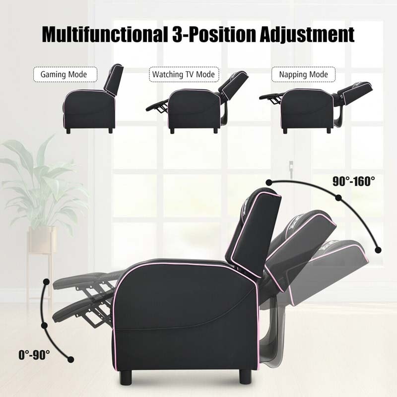 Massage Gaming Recliner Chair with Footrest, Racing Style Gaming Sofa, Lounge Sofa, PU Leather Single Sofa, Home Theater Seat