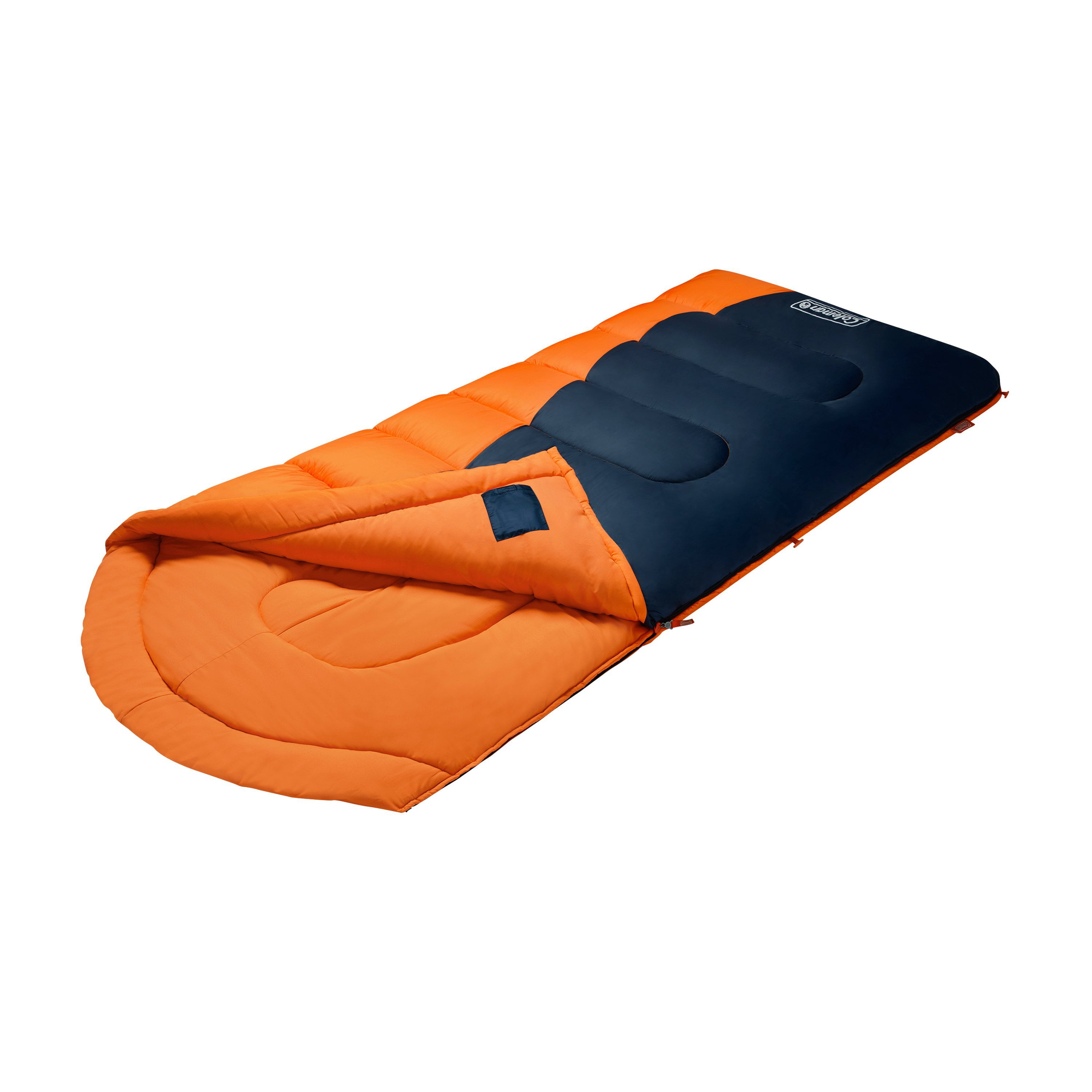 Coleman Montauk 20°F Big and Tall Sleeping Bag, Tiger Lily Orange