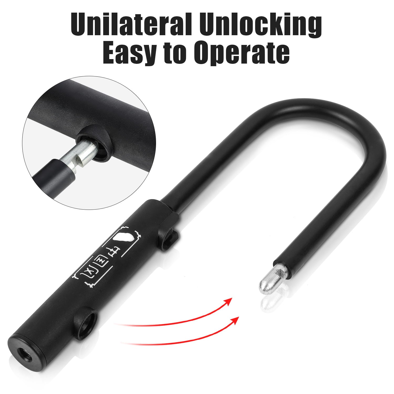 West Biking Anti-theft Bike Combination U Lock 14mm Security Heavy Duty Bicycle Lock， 2 Keys