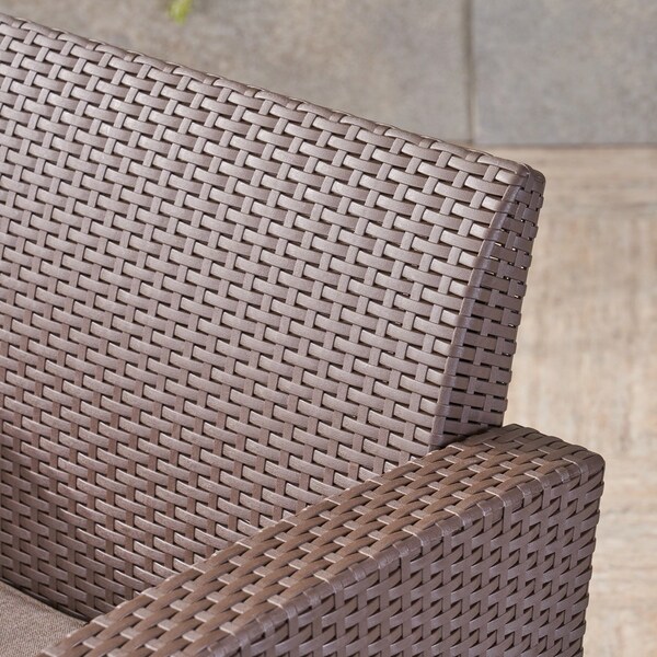 St. Johns Outdoor Faux Wicker Print Club Chair (Set of 4) by Christopher Knight Home