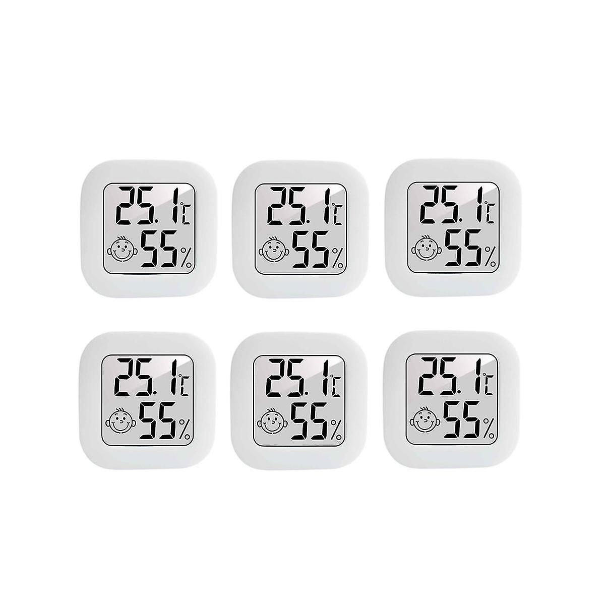 6pcs Mini Digital Thermometer Hygrometer Indoor Humidity Gauge Meter Lcd Display Temperature Sensor