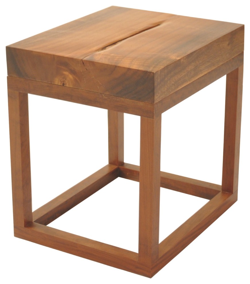 Reclaimed Tamburil Wood Side Table   Transitional   Side Tables And End Tables   by Rotsen Furniture  Houzz