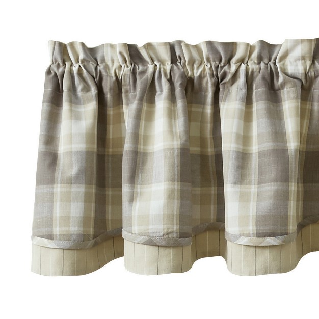 Park Designs Weathered Oak Lined Layered Valance 72 x27 x27 Off white