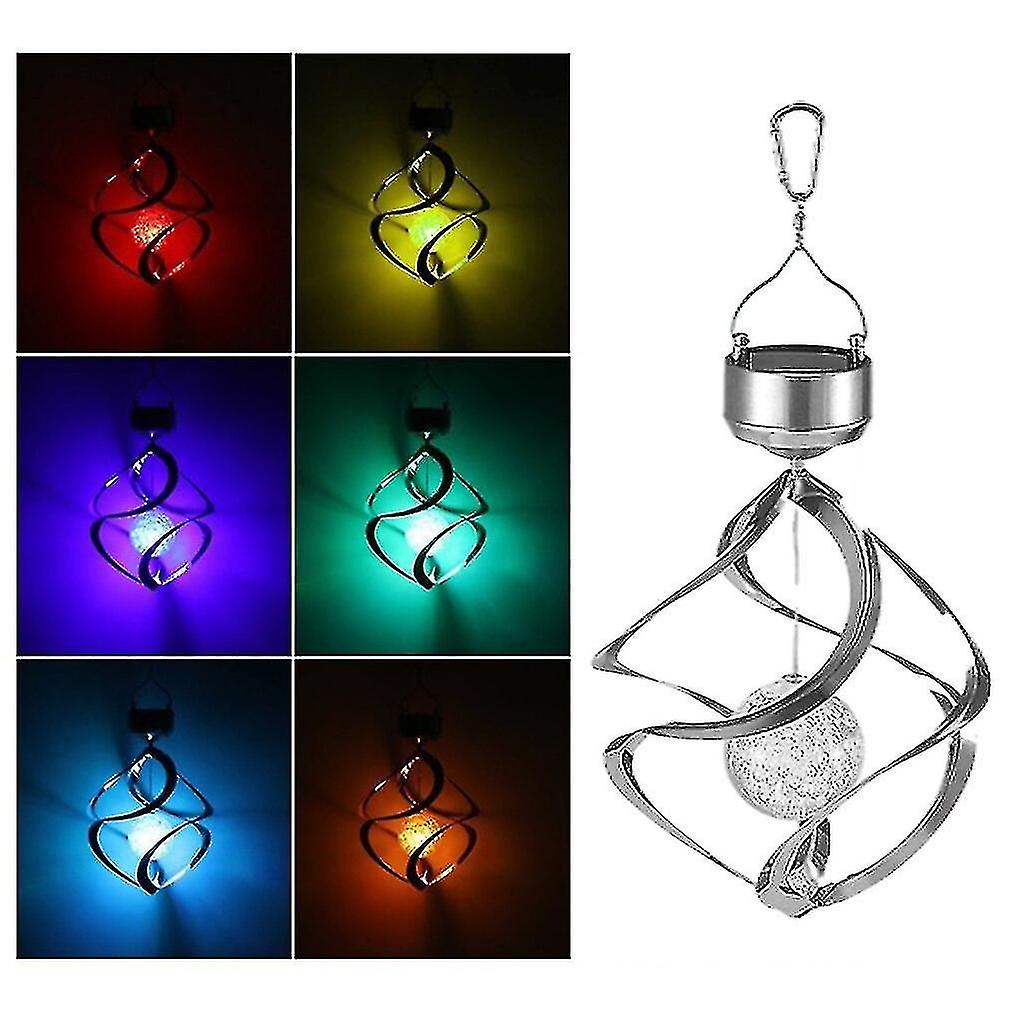 Solar Wind Chime Lamp Outdoor Led Wall Light For Garden Decor Exterior Hanging Spinner Solar Lamp Co