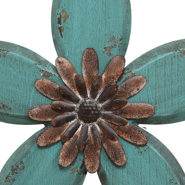 X 13 98 quot Antique Flower Wall Decor Red teal Stratton Home D cor